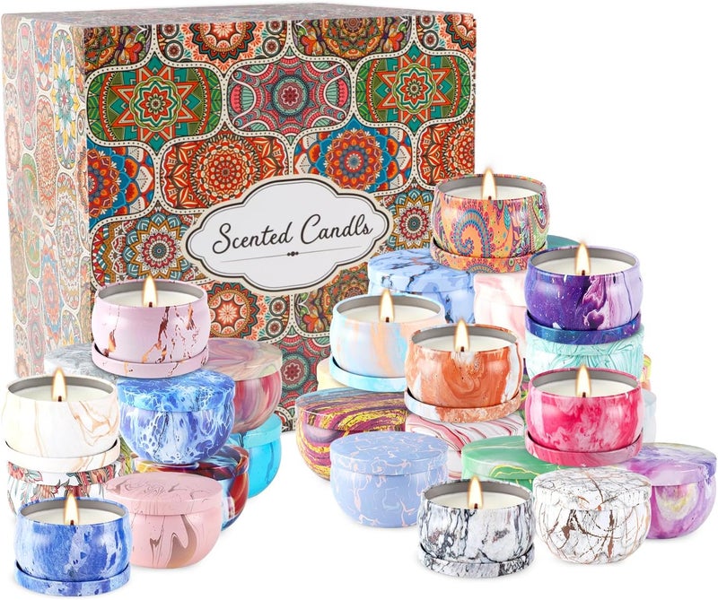 WPONSZU 36 Pack Scented Candles Gift Set for Woman, Jar Candle, 2.5 oz Soy Wax Tin Candle-Ideal Gift for Travel Home Décor - Image 3